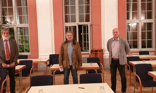 Wolfgang Mittwollen, Dr. Michael Wolf und  Bürgermeister Ingo Geisler. 
