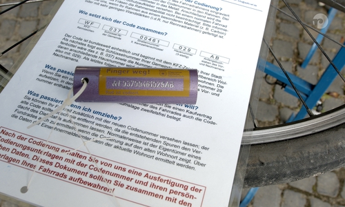 Mit einer Codierung kann das Rad immer seinem Eigentümer zugeordnet werden.