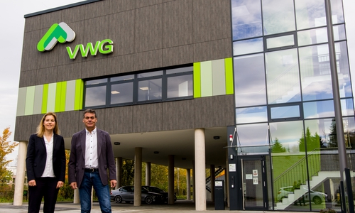 Freuen sich über ihr neues Zuhause: VWG-Vorstandsmitglieder Silke Koch-v. Czapiewski und Andreas Rost
