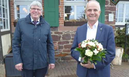 Landräte Martin Skiebe (LK Harz) und Thomas Brych (LK Goslar) (v. l.i).