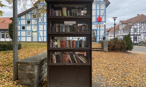 Tauschen statt wegwerfen: Die offenen Bücherschränke im Wolfsburger Stadtgebiet (hier: Vorsfelde) stehen allen Wolfsburger*innen zur Verfügung