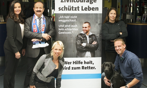 Vorne: Jill und Florian Wildmann, Hinten von links: Petra Krischker, Günter Koschig und Heike Göttert.