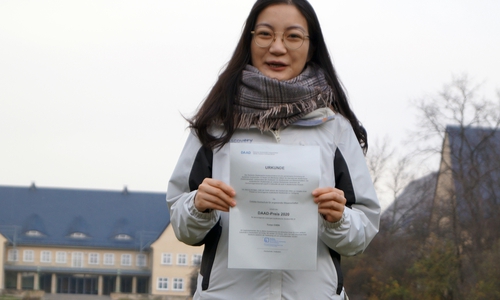 Yunyu Chen wurde mit dem DAAD-Preis ausgezeichnet.