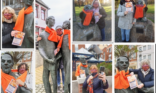 Am Samstag sollen sich die Statuen in Peine wieder in Orange zeigen.