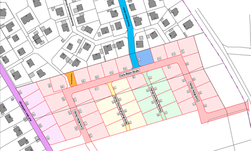 Dieser Lageplan vermittelt einen Eindruck, wie das Neubaugebiet aufgeteilt sein wird. 