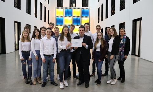 Die Erfinder des "Green Game" mit Arbeits- und Sozialminister Hubertus Heil (SPD)