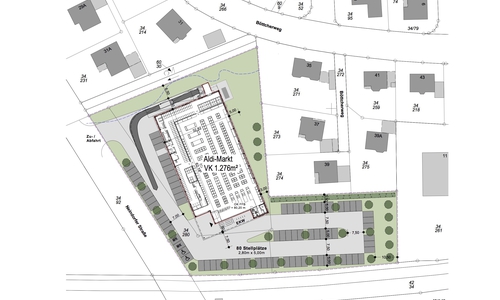 Der aktuelle Entwurf für den geplanten Aldi in der Neindorfer Straße