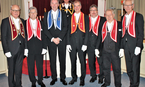 Von rechts: AM Harry Döring, Schrf Herbert Theissen,UM Uwe Deppe, OM Detlev Rust, RF Uwe Lotz, SchM Uwe Mölller, Schrf Harry Probst, im Hintergrund GM Andreas Lüers
