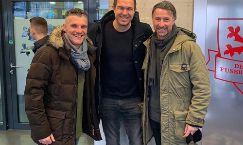 Beim Heimspiel gegen Jena vor Ort: Daniel Graf, Thorsten Stuckmann und Marco Grimm. 