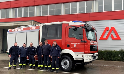 Das Abholteam. Von links: Wolfgang Hesse, Helge Reinecke, Carsten Köchy, Dennis Meyer, Peter Bartels und Henry Heldt.	