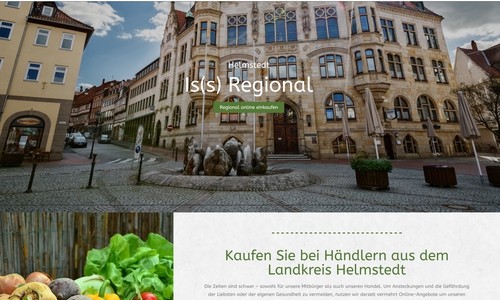 Screenshot der Verkaufsplattform „is(s) regional“.