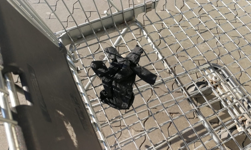 Immer häufiger werden benutzte Einweghandschuhe von ihren Trägern in den Einkaufswagen entsorgt.