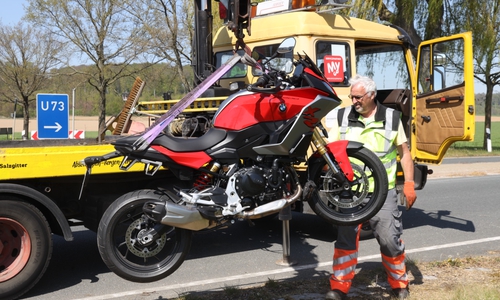 Das verunfallte Motorrad.