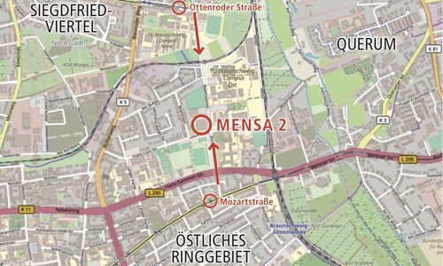 Der Weg zur Mensa in der Beethovenstraße.