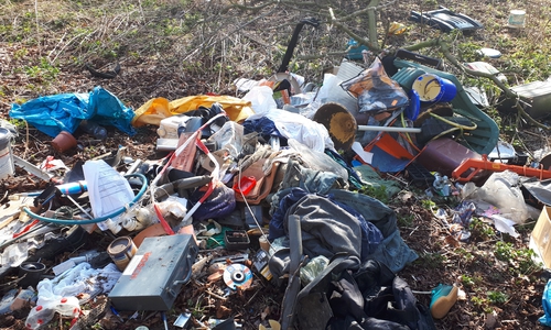 Große Mengen Müll wurden einfach im Wald entsorgt.