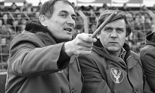Zu Branko Zebec (li. mit Co-Trainer Horst Patzig) hatte Merkhoffer eine besondere Beziehung.