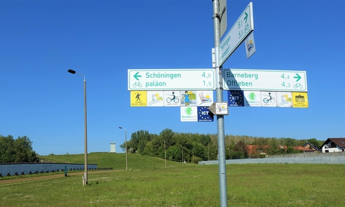 Die ausgeschilderten Radrouten.