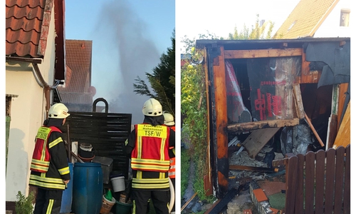 Der Einsatz um den brennenden Gartenschuppen in Hohenassel.