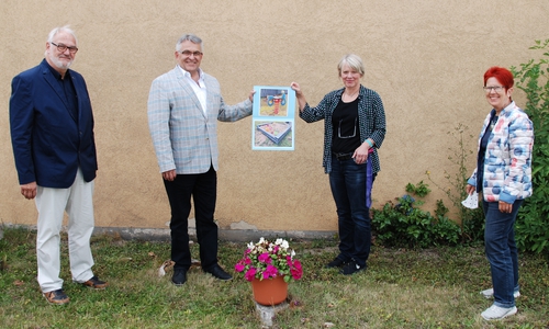Von links: Jürgen Hunger (Lions), Bernhard Bergmann (Lions), Andrea Reinhardt-Ziola Frauenschutzhaus), Dörthe Weddige-Degenhard (Förderverein Frauenschutzhaus)