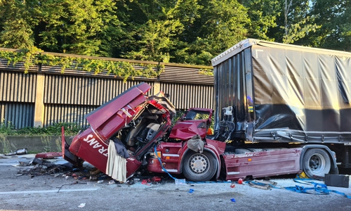 Der Fahrer dieses LKW wurde schwer verletzt.