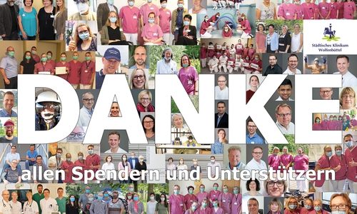 Die Mitarbeiterinnen und Mitarbeiter des Städtischen Klinikums bedanken sich bei allen Spendern und Unterstützern (einige Fotos sind vor der Corona-Pandemie entstanden).