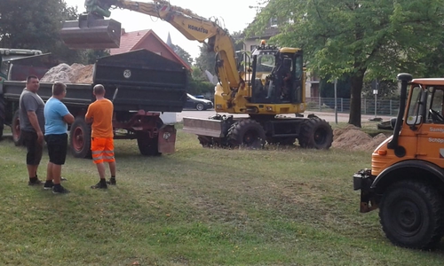 Die Arbeiten laufen.