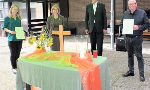 Von links: Lektorin Ariane Holze, Pastorin Anja Jäkel, Superintendet Dr. Volker Menke und Pastor Markus Lenz.