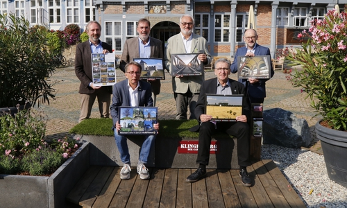 Martin Geißler, Activitiy-Beauftragter, Jörg Emmert, Präsident, Peter Walte, Öffentlichkeitsarbeit, Jürgen Hunger, Kalenderteam 2021, Bürgermeister Thomas Pink und Dirk Janßen, Hilfswerk für den Lions Club Wolfenbüttel