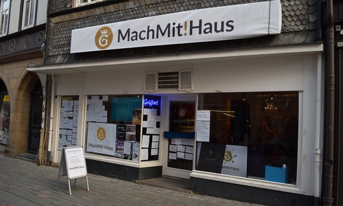 MachMit!Haus: Hier kann man die Ausstellung zum KaiserPfalzQuartier anschauen.