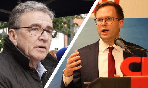 Bürgermeister Thomas Pink vs. Bürgermeisterkandidat Dr. Adrian Haack