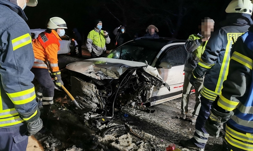 Spuren des heftigen Zusammenstoßes. 