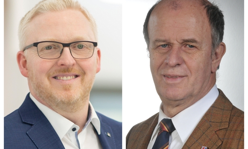 SPD-Fraktionsvorsitzender Falk Hensel (li.) und der Ausschussvorsitzende für Wirtschaft und Finanzen Harald Koch.
