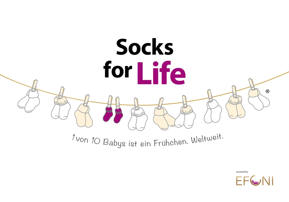 Das offizielle Aktions-Logo der der EFCNI für die Kampagne "Socks for Life“. 