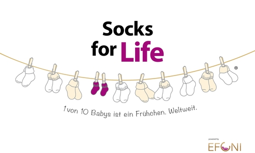Das offizielle Aktions-Logo der der EFCNI für die Kampagne "Socks for Life“. 
