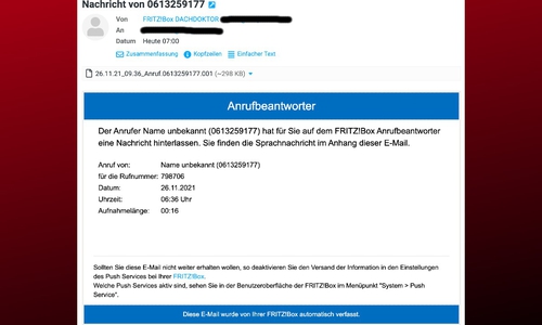 Vorsicht vor dieser Mitteilung! Das ist keine Sprachnachricht sondern ein Betrugsversuch.