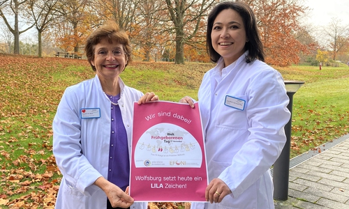 Die Initiatoren der Wolfsburger Lichtaktion freuen sich über neuen Partner ihrer Lichtaktion: Prof. Dr. Jacqueline Bauer und Priv.-Doz. Dr. Mignon-Denise Keyver-Paik. 