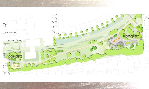 Übersichtsplan zur künftigen Gestaltung des Nordparks.