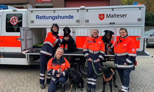 An den Adventssamstagen stehen sie wieder am Ringerbrunnen in Braunschweigs Innenstadt: die Rettungshundeabteilung der Braunschweiger Malteser.
