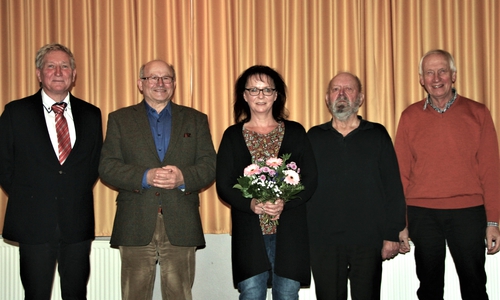 Von links: Rudolf Wollrab, Walter Lehmann, Heidi Günther, Edmund Schiewer und Dieter Brammer.