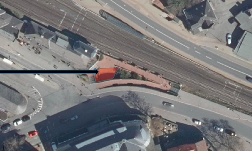 Der gesamte rot eingezeichnete Bereich der Unterführung soll auf das Niveau der Fahrbahn angehoben werden. 