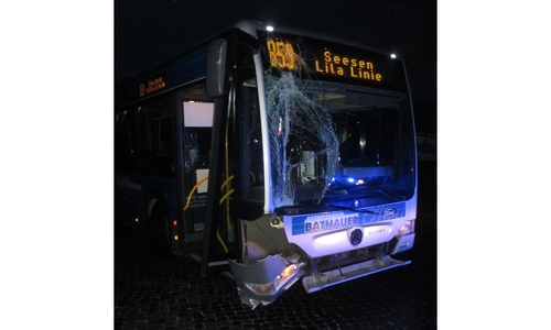 Der Bus wurde bei dem Unfall beschädigt. Die Fahrgäste und Fahrer blieben unverletzt.