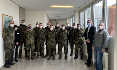 Die Soldaten wurden im Klinikum empfangen.