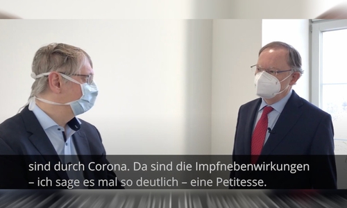 Prof. Dr. Tobias Welte im Gespräch mit Stephan Weil.