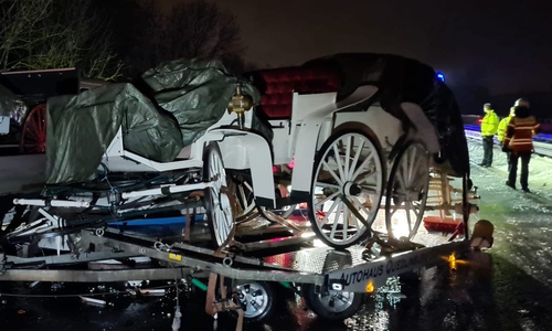 Der verunfallte Wagen hatte zwei Kutschen geladen.