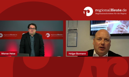 MIT-Landesvize Holger Bormann (rechts) im Gespräch mit regionalHeute.de Chefredakteur Werner Heise.