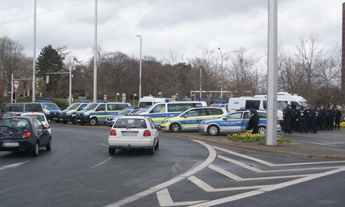 Die Polizei war mit einem Großaufgebot vor Ort