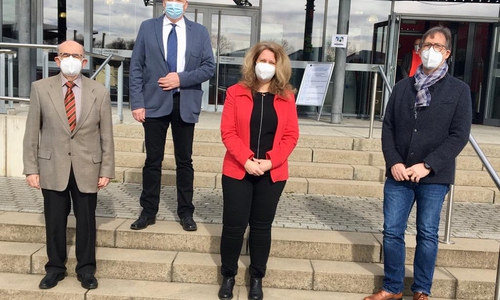 Kandidaten für den Kreistag. Von links: Bruno Polzin, Oliver Ganzauer, Susanne Fahlbusch und Martin Kokon.