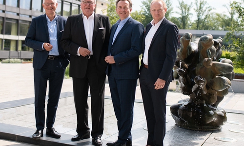 Das Vorstandsteam der BLSK: Christoph Schulz, Werner Schilli, Dr. Ingo Lippmann und Marc Knackstedt auf der Braunschweiger Okerinsel (vor Corona). 