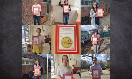 Die Kita-Mitarbeiter zeigen dem Gesetzentwurf die rote Karte.