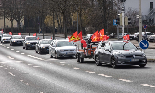 Der Autokorso führte durch Salzgitter-Bad.